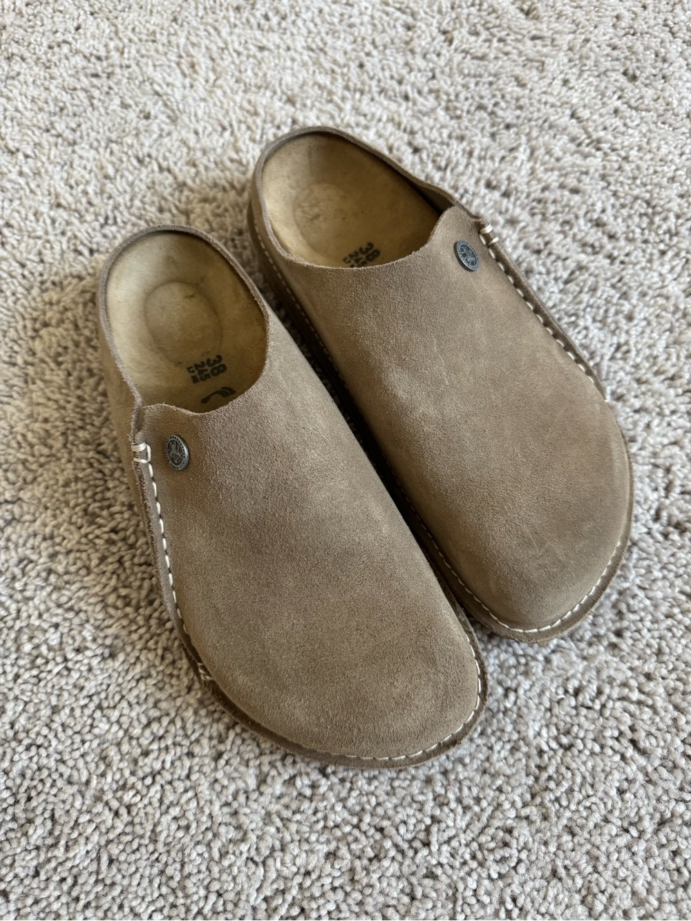 Birkenstock Zermatt Premium Suede Leather Clogs Gray Taupe Shade